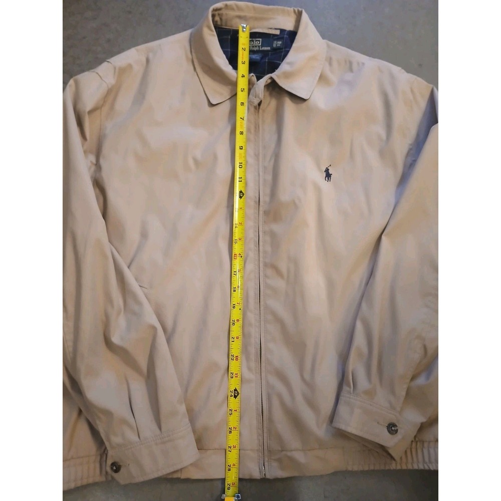Vintage Polo Ralph Lauren Harrington Jacket Mens Beige Zip Up 2XB BIG - Picture 4 of 10